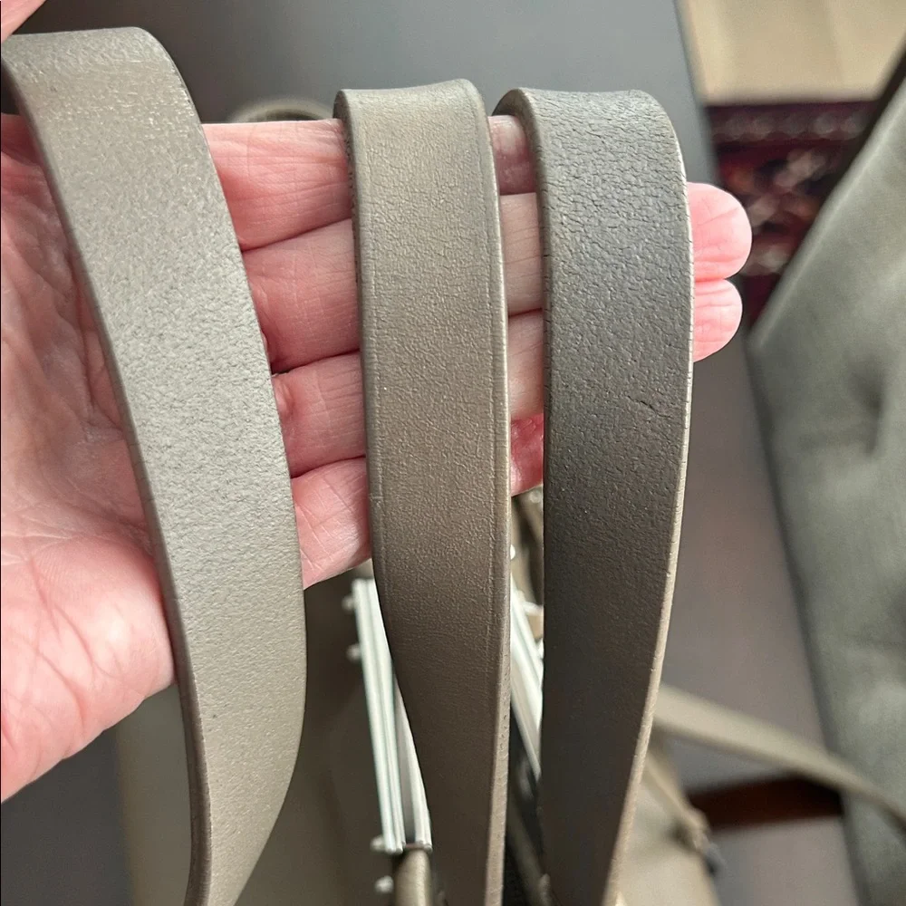 Jimmy Choo Farrah Taupe Leather Designer Tote Bag - Picture 6 of 13